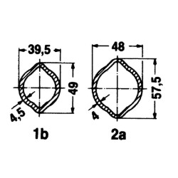Profilinis vamzdis citrininis 1b Ø įėjimas: 40 Ø išorė: 49x39,5x4,5 mm ilgis: 0,8 m Walterscheid 752515800