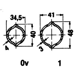 Profilinis vamzdis citrininis Ov Ø įėjimas: 32 Ø išėjimas: 40x34,5x4mm I: 2,9m Walterscheid 751100