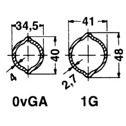 Profilinis vamzdis, dengtas citrinos spalvos, 1G, Ø įėjimas: 42,6 mm, Ø išorė: 48x41x2,7 mm, ilgis: 3 m, Walterscheid 751600