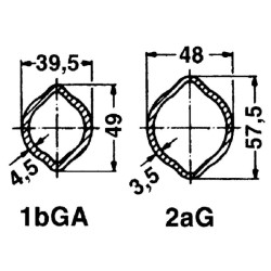 Profilinis vamzdis, dengtas citrinos spalvos, 2aG, Ø įėjimas: 50,5, Ø išorė: 57,5x48x3,5 mm, ilgis: 1,4 m, Walterscheid 75360014