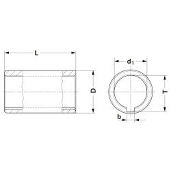 Apvalus sriegis L100 Ø25 su 8 mm raktu 6740165KR