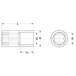 Spining stebulė 150L 1.3/8-6 6740102KR