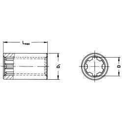 Įvorė su dantyta ašimi, 1-3/8" (6), 160 mm 226000312