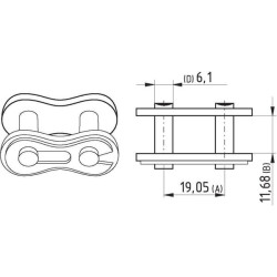 Grandinės jungiamoji grandis 3/4", x 7/166" K1911BX 8020K1911BX11