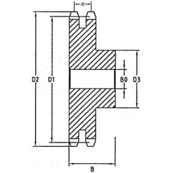 Žvaigždutė Dvipusė 35 dantų 3/8" grandinė 06 B-2 Kramp SD3835