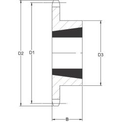 Žvaigždutė Simplex 23 dantų 5/8" grandinė 10 B-1 kūginei įvorei 1610 Kramp SE5823TL