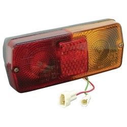Case - IH JX60 1097773 Galinis žibintas LH stačiakampis, 12V, raudona/gintarinė, varžtas, 184x76mm AMP kištukas, Cobo