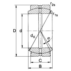 Case - IH JX70 GE20DO Radialinis sferinis paprastas guolis 20x35x16/12mm, Mac Power