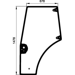 Case - IH JX80 87620234KR Kairiųjų durų stiklas