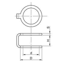 Dvigubi Cu žiedai 8x12x0,8 mm CU081208P025