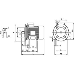 Elektrinis variklis 0,55 kW EM80A4B3B5300IE2A