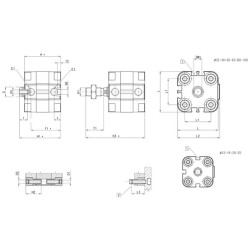 Kompaktiškas cilindras, serija 31 31F2A016A030