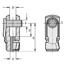 Jungas su spaustuku M6x12 CA98100