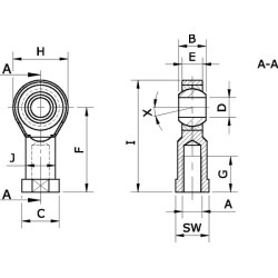 Sferinis strypo žiedas M12x1,25 RES12125