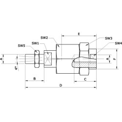 Lankstaus strypo jungtis M12x1,25 SARC12125