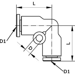 Alkūninė įspaudžiama jungtis 14 mm EC14P