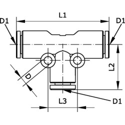 T formos įspaudžiama jungtis 6 mm TC6P