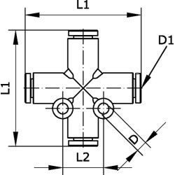 X formos įspaudžiama jungtis 10 mm CC10P