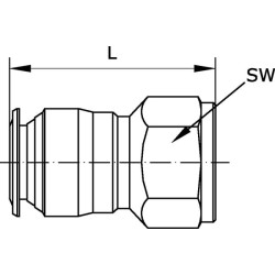 Tiesi įspaudžiama jungtis 4x1/4" SCSF414B