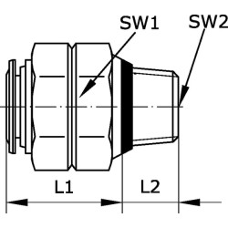 Tiesi įspaudžiama jungtis 8x1/4" SCSC814B