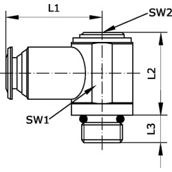 L formos įspaudžiama jungtis 6x1/8" BCS618B