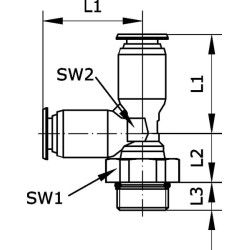 Alkūninis srieginis įspaudžiamas jungiamasis elementas 6x1/4" TCSC614B