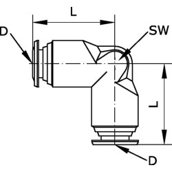 Alkūninė įspaudžiama jungtis 6 mm EC6B