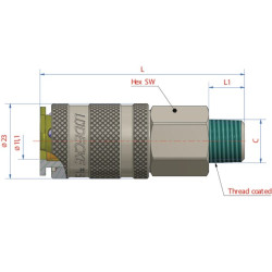 Q-Rel jungtis su 3/8" BSP išoriniu sriegiu ESBI38A
