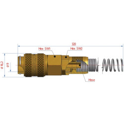 Greito atjungimo jungtis su spyruokline apsauga 4x6mm ESM4TQF