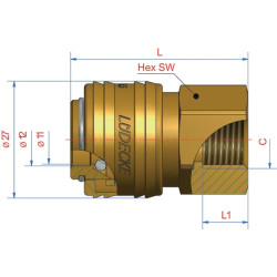 Q-Rel jungtis su 3/8" BSP F/Thd ESA38IR
