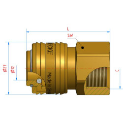 Greito prijungimo jungtis G 1/4" vidinis sriegis ES14IAB