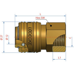 Q-Rel jungtis su 3/8" BSP F/Thd ES38I