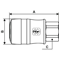 Greito atjungimo jungtis 3/8" BSP vidinis sriegis ERG071102