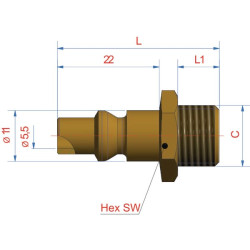 Hidraulinis kamštis, išorinis BSP 1/8" ESO18NA