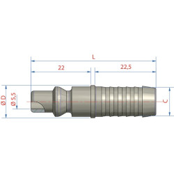 Jungtis su 10 mm žarnos antgaliu ESOI10SS