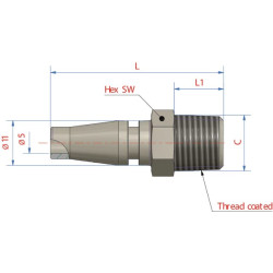 Vyriškas sriegis su 1/8" BSP išoriniu sriegiu ESBI18NAS