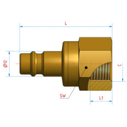 BSP vidinis nipelis 1/4" ES14NIAB