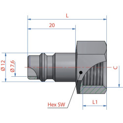 Vyriškas kištukas su 1/2" BSP F/Thd ESI12NIS