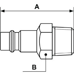 Vyriškas sriegis su 3/8" BSP išoriniu sriegiu ERP076152