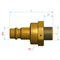 BSP išorinis nipelis 1/2" ES12NAAB