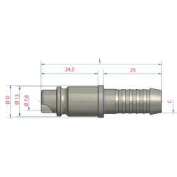 Jungtis su 10 mm žarnos antgaliu ESAC10SS