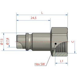 Vyriškas kištukas su 1/2" BSP F/Thd ESAC12NIS