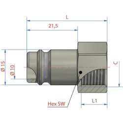 Vyriškas sriegis su 3/4" BSP išoriniu sriegiu, išoriniu sriegiu (ESIG34NIS)