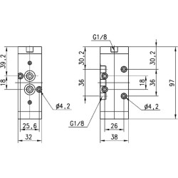 Pneumatinis vožtuvas 5/2 eigų 45835