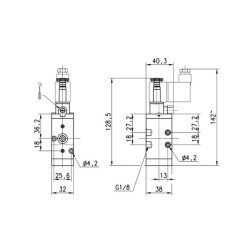 Solenoidinis vožtuvas 3/2 eigų 43801522