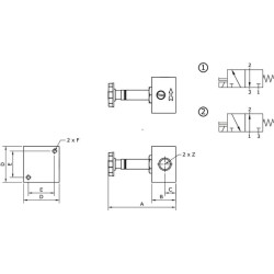 Solenoidinis vožtuvas NO-1/8" 3/2 eigos SOVD32M18NO