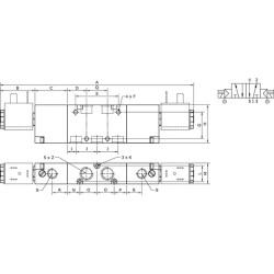 Solenoidinis vožtuvas 1/8" 5/2 eigos SOV52BS18