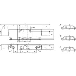 Solenoidinis vožtuvas 1/8"-CC 5/3 padėčių SOV53MS18CC