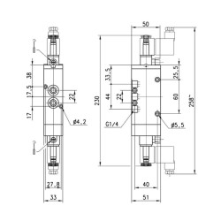 Solenoidinis vožtuvas 5/3 padėčių 46401122
