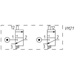 Mini vožtuvas 3/2 eigų 285000CAM